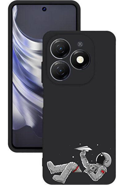 TECNO Spark 20 Baskılı ve Kamera Korumalı Siyah Renk Silikon Kılıf