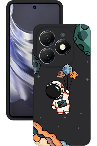 TECNO Spark 20 Baskılı ve Kamera Korumalı Siyah Renk Silikon Kılıf