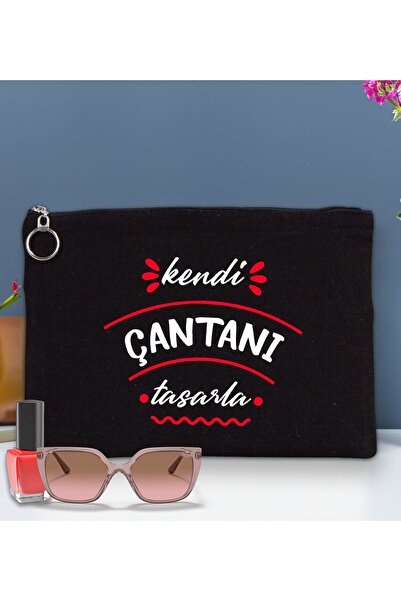 Bk Gift BK Gİft Kişiye Özel Kendin Tasarla Astarlı Portföy Siyah Çanta 30x21c...