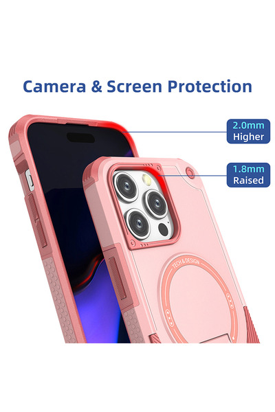 OSG iPhone 15 Plus ve 14 Plus Uyumlu Kılıf Darbe Emici Şık Tasarım Koruyucu Kamera Çerçeveli Tank Kılıf