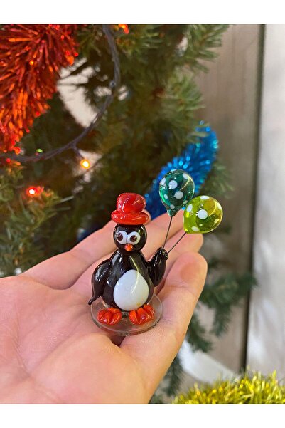 Atölye Şems MURANO CAM PENGUEN NOEL BİBLO
