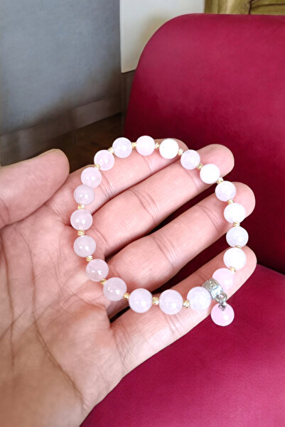 MGA DOĞAL TAŞ Pink Quartz Bracelet Dorika Bracelet Original Natural Stone