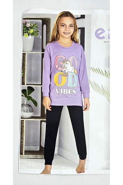 SeaBubbles Unicorn Patterned Girl's Long Sleeve Pajama Set