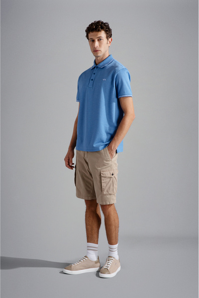 PAUL&SHARK MEN'S KNITTED POLOSHIRT C.WCOTTON