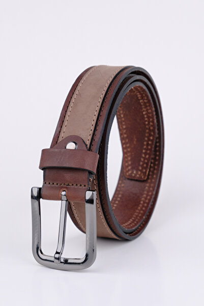 KASVA DERİ Curea bărbați Piele - 4 cm, Culoare Dubla, Blugi și Lenjerie