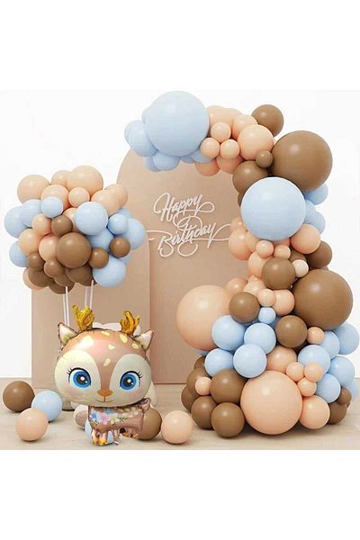 DÜVENCİ TİCARET Birthday Balloon Chain Set - Geyikli