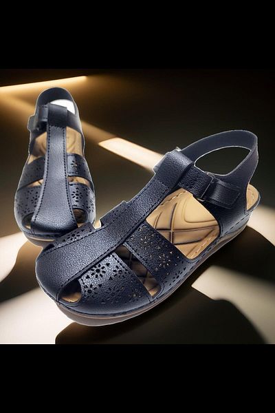 GEZER Adjustable Closed Women's Sandals with Velcro for Daily Use
