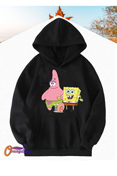 oneagılyazı سويت شيرت بقلنسوة للأطفال - موديل سبونج بوب