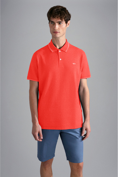 PAUL&SHARK MEN'S KNITTED POLOSHIRT C.WCOTTON