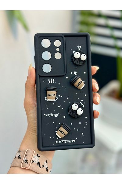 Go Aksesuar حافظة سيليكون بتصميم ثلاثي الأبعاد متوافقة مع هاتف Samsung Galaxy S23 ULTRA