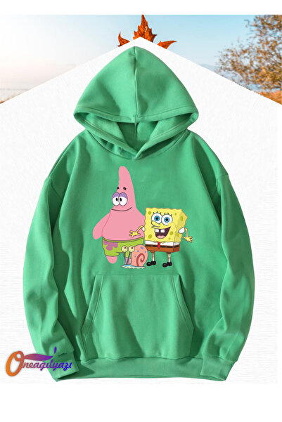 oneagılyazı سويت شيرت بقلنسوة للأطفال - موديل سبونج بوب