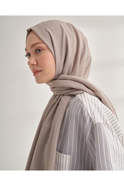 ARMANDA Luxury Patterned Seher Shawl - Mink