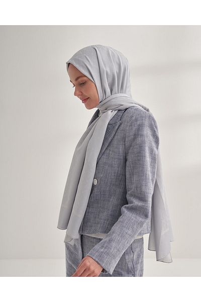 ARMANDA Luxury Patterned Seher Shawl - Silver
