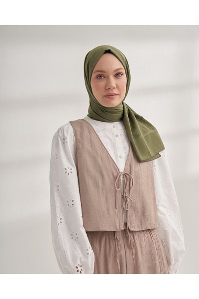 ARMANDA Luxury Patterned Seher Shawl - Khaki