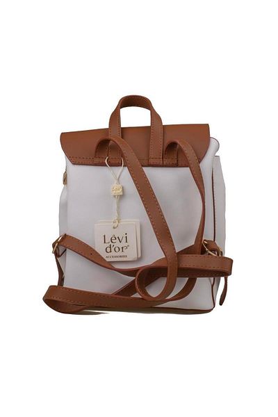 Levidor Rucsac de damă de mărime mică, alb, dublă culoare