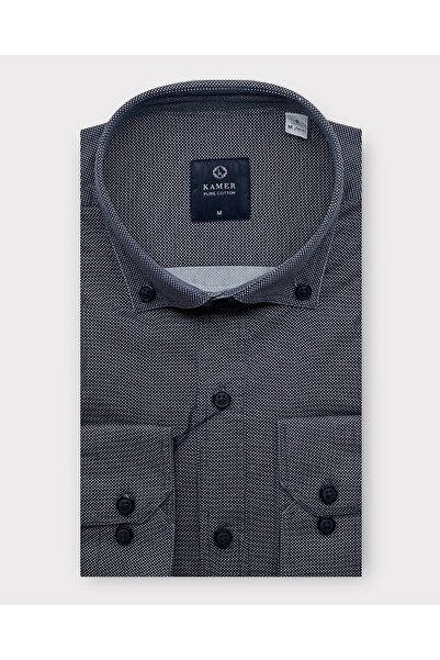 KAMER ERKEK REGULAR FIT UZUN KOL YIKAMALI %100 PAMUK LACİVERT GÖMLEK 3715L