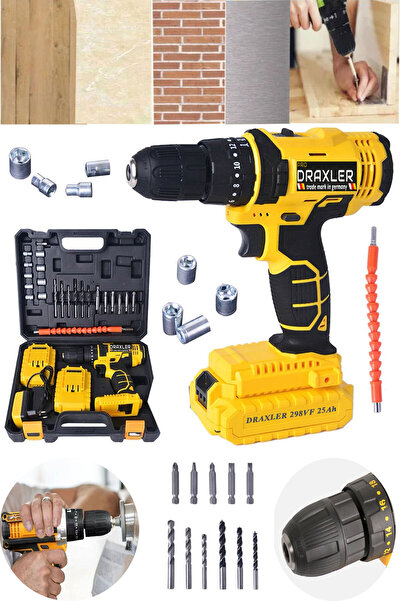 Genel Markalar Takım Çantalı 298Vf 25Ah Şarjlı Matkap 24 Parça Set Hediyeli A...