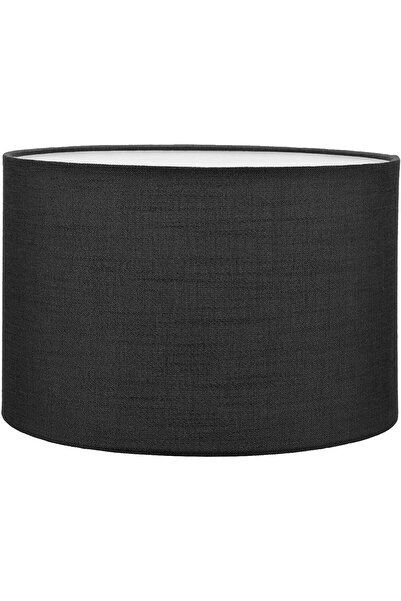 MODA35 Siyah Lambader Başlığı Abajur Şapka Çap 30 Cm Kumaş Silindir Ab854