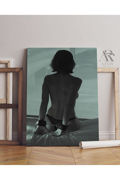 AR AJANS KANVAS TABLO Woman in Front of Glass Custom 4 Decorative Canvas Painting
