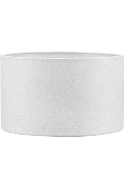 MODA35 Beyaz Lambader Başlığı Çap 30 cm Silindir Kumaş LB814
