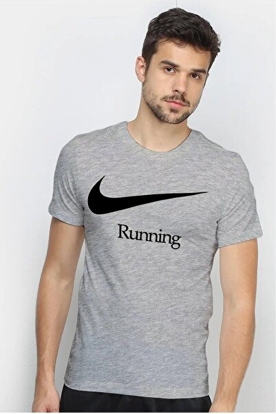 Nike Dri-Fit Running Men's Gray Sports T-Shirt