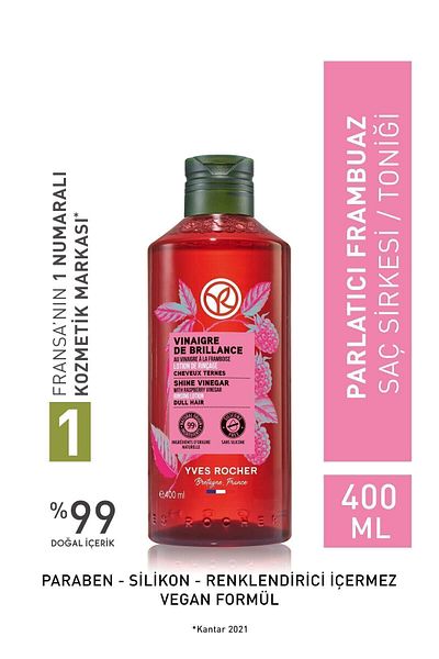Yves Rocher خل شعر كبير الحجم بلون التوت اللامع من بريلانس - نباتي 400 مل 42448