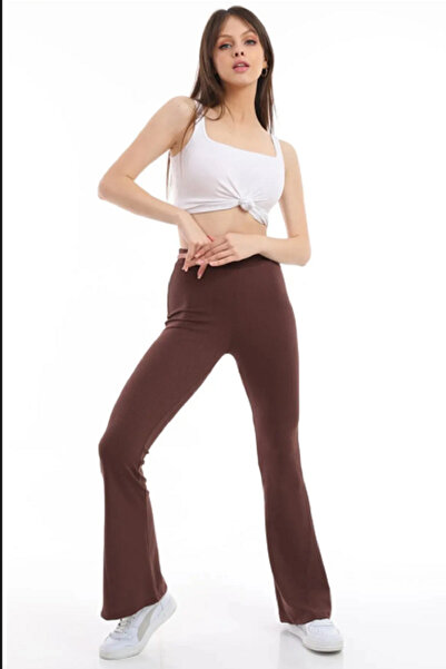 VERA LİFE Visok struk Rebrasto Ženske helanke - Zvonasti donji deo