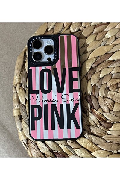 HYPERSOFT Iphone 14 Pro (6.1 inç) Uyumlu Casefity Aynalı Kılıf Love Pınk Dese...