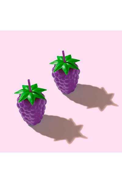 QLUX IDEAS Grape Straw Drinker - Flask Purple 800 ML