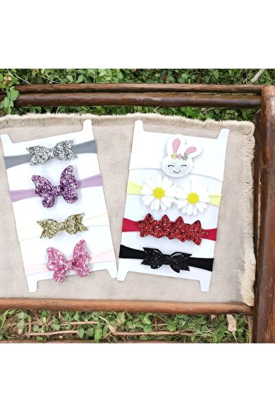 damlakidsmoda Kız çocuk yenidoğan bebek 8 li bandana set