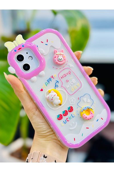 Go Aksesuar حافظة من السيليكون الناعم بتصميم لعبة ثلاثية الأبعاد متوافقة مع هاتف iPhone 11