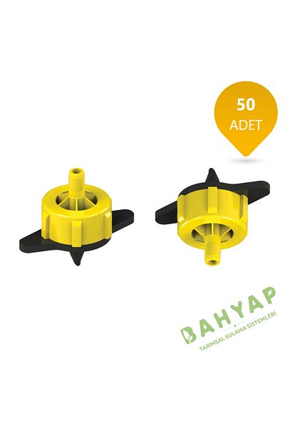 Bahyap 16 Lt/h Pressure Adjustable Dripper - 50 Pieces