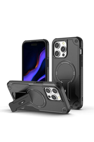 OSG Iphone 15 Pro Max Kılıf Magsafe Özellikli Stand Olabilen Lüx Tank
