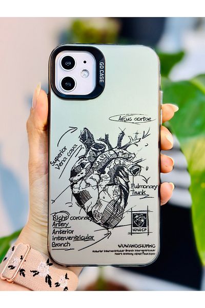 Go Aksesuar متوافق مع هاتف Iphone 11 (12 عرض) حافظة من السيليكون الكهربائي المعدني المطبوع بدون بصمات أصابع