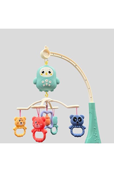 MJ TOYS Uzaktan Kumandalı Melodili Hayvan Figürlü Ses Ayarlı Müzikli Beşik Dönencesi Uyku Yardımcısı