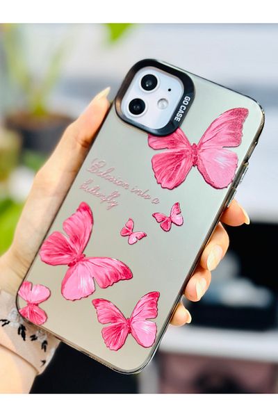 Go Aksesuar متوافق مع هاتف Iphone 11 (12 عرض) حافظة من السيليكون الكهربائي المعدني المطبوع بدون بصمات أصابع