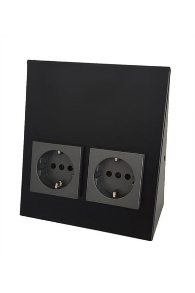 yigitled Black Double Socket Under Cabinet Case