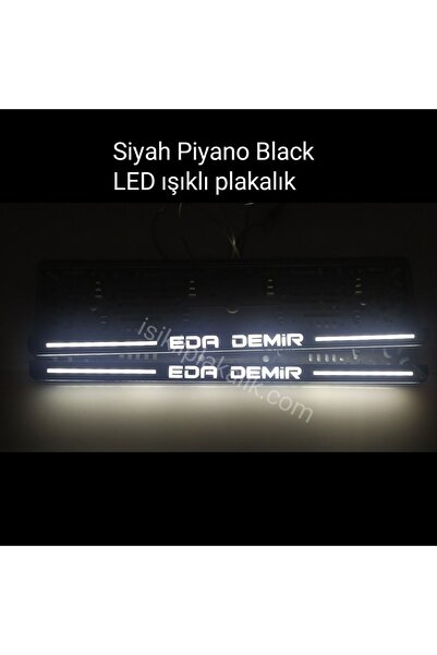 kuzutech Işıklı Plakalık Siyah Piyano Black Parlak Gerçek Pleksi Lazer Kesim Yazı Alanı Ön Arka Için