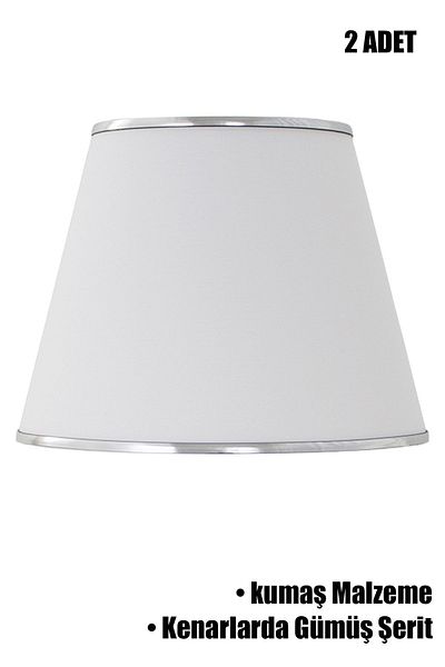 Vivido Abajur Modern Double Lampshade - White with Silver Stripe