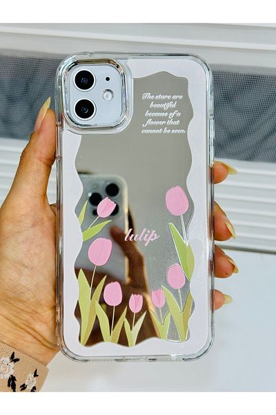 Go Aksesuar حافظة سيليكون مضادة للصدمات متوافقة مع هاتف Iphone 11 بتصميم مرآة مضادة للصدمات