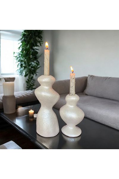 Luthien Decorative Pearlescent Box - Vase and Candlestick