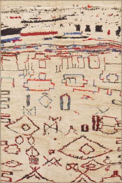 Rugs Modern Halı Χαλί με υφαντή βάση σε απαλά χρώματα και με μοτίβο με θέμα τ...