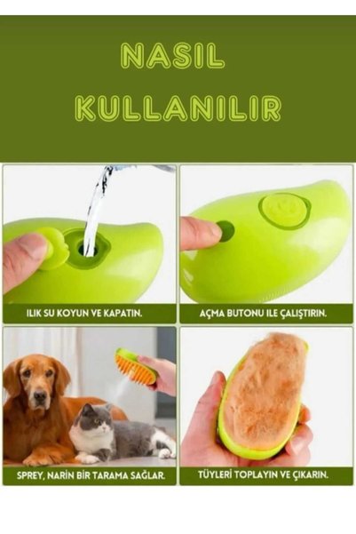 Generic Brand Comb Steam Ideal Washing Brush - for Cats, Dogs and All Hairy Pets