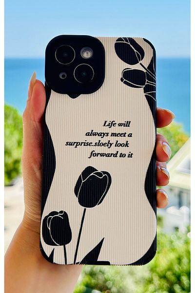 Go Aksesuar حافظة سيليكون مرنة بتصميم مطلي متوافق مع هاتف Iphone 13 -14