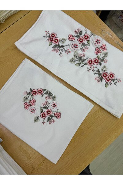 TUTUYA TEXTIL Girl's Dowry Needle Embroidery Set of 2 - Three Dimensional Towel