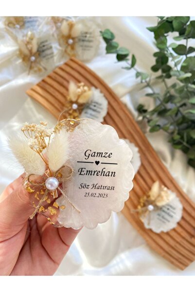 Gami Handmade Epoksi Magnet 25 Adet Söz Nişan Nikah Düğün Kına Hediyelik Orga...