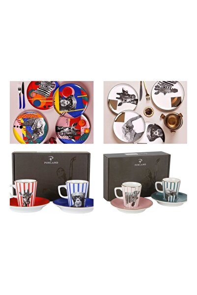 Porland Wild Life Servis ve Kahve İkram Takımı 4 Kişilik