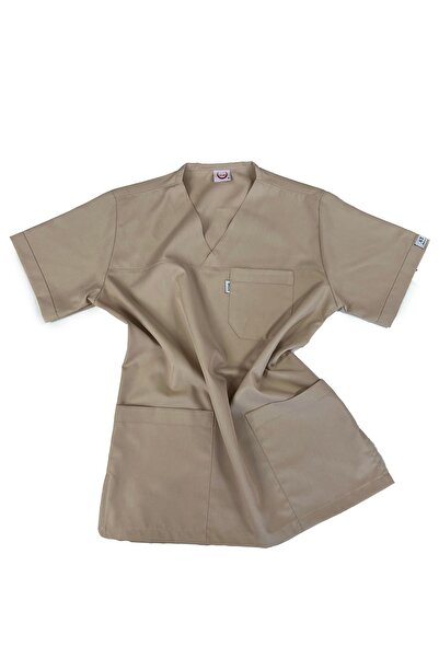 AtakUniform Zarf Yaka Alpaka Unisex Doktor Ve Hemşire Forması Tek Üst Scrub