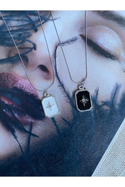 Fiamoss Kadın Silver Best Friend Kutup Yıldızı Kolye Seti / 2'Li Set Kolye
