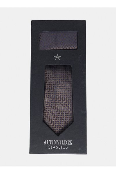 ALTINYILDIZ CLASSICS Six Star Classics Navy Blue - Καφέ ανδρικό μαντήλι γραβάτα Tk 4A4124100511